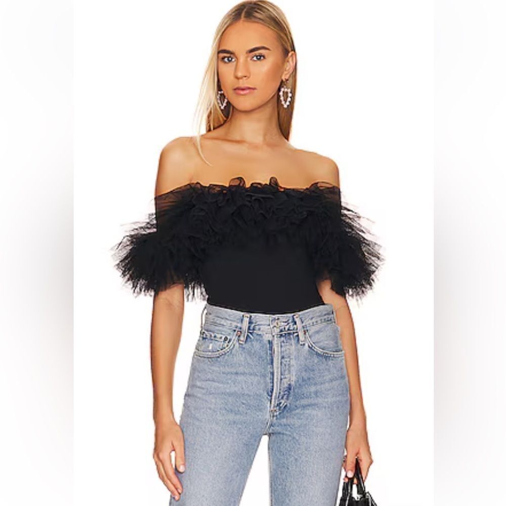 Free People Big Love Black Bodysuit Small